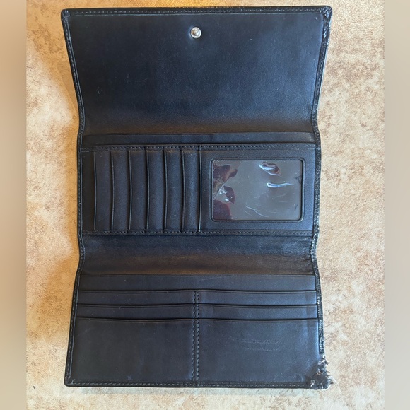 Coach Blue & Black Tri Fold Wallet - Picture 4 of 7